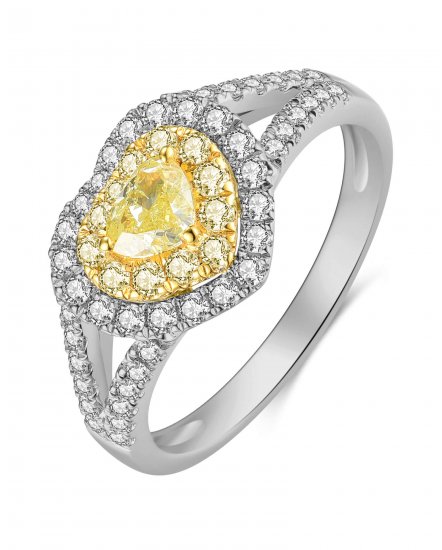 MULTI TONE HEART SHAPE DIAMOND ENGAGEMENT RING (TR4146)
